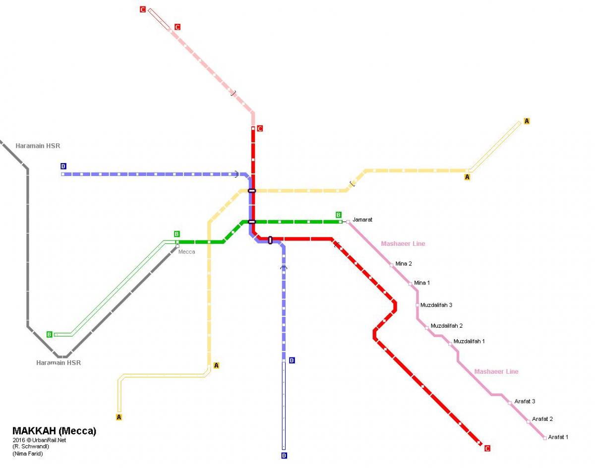 mapa ng Mecca metro 